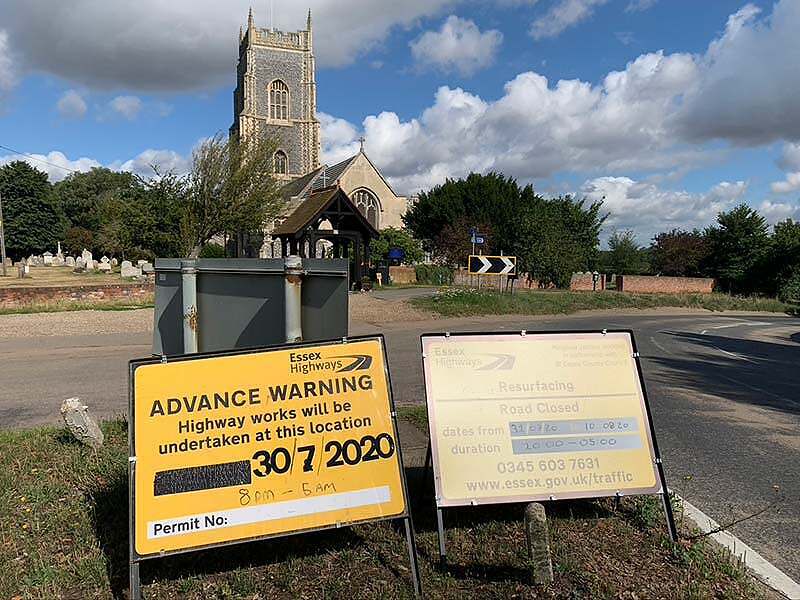 Roadworks on B1029