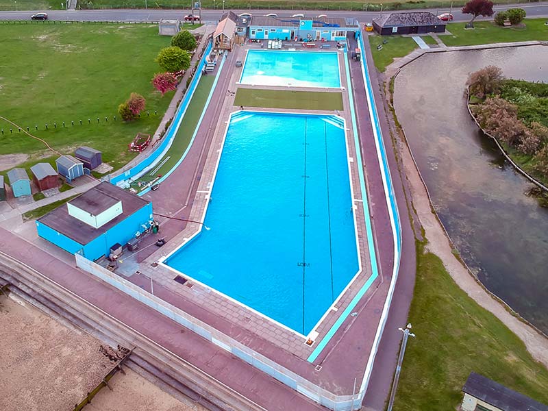 brightlingsea lido from the air