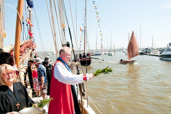 bishop at blessing and reclaiming of the waters