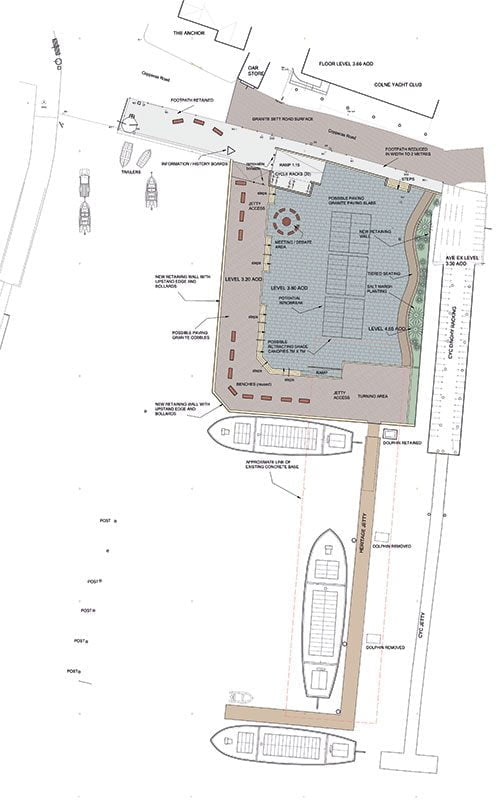 Illustrating 'Town square' plan unveiled by Brightlingsea Town Council on Brightlingsea Info