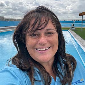 a woman smiling at the camera at Brightlingsea Lido